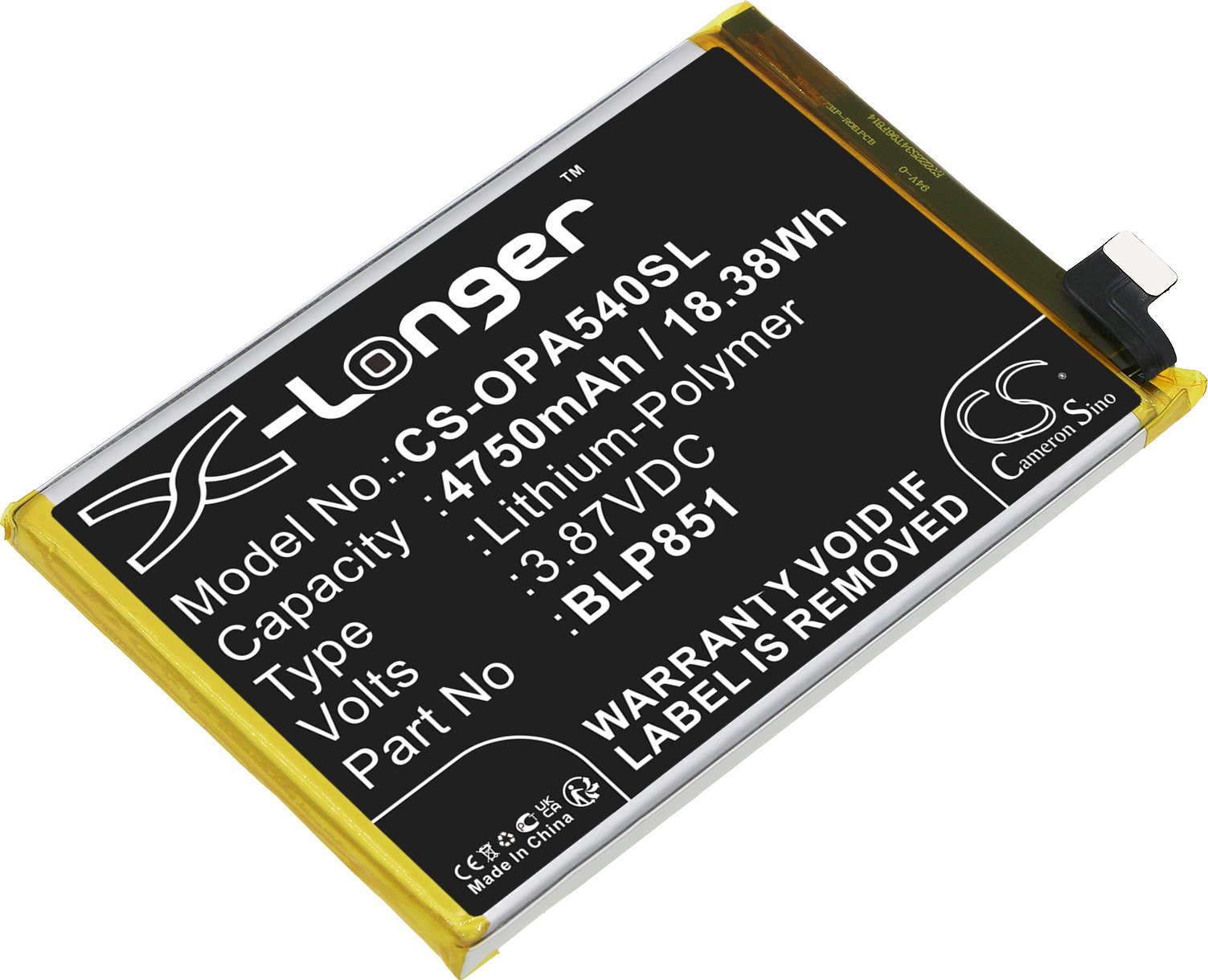 TECHTEK Baterie kompatybilny z [OPPO] A54 5G, A74 5G, CHP2179, CHP2195 zastępuje BLP851