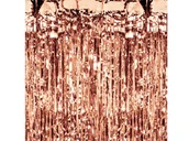 Dekoracje sali - Kurtyna - zasłona na drzwi metaliczna różowe złoto - 200 cm x 100 cm - miniaturka - grafika 1