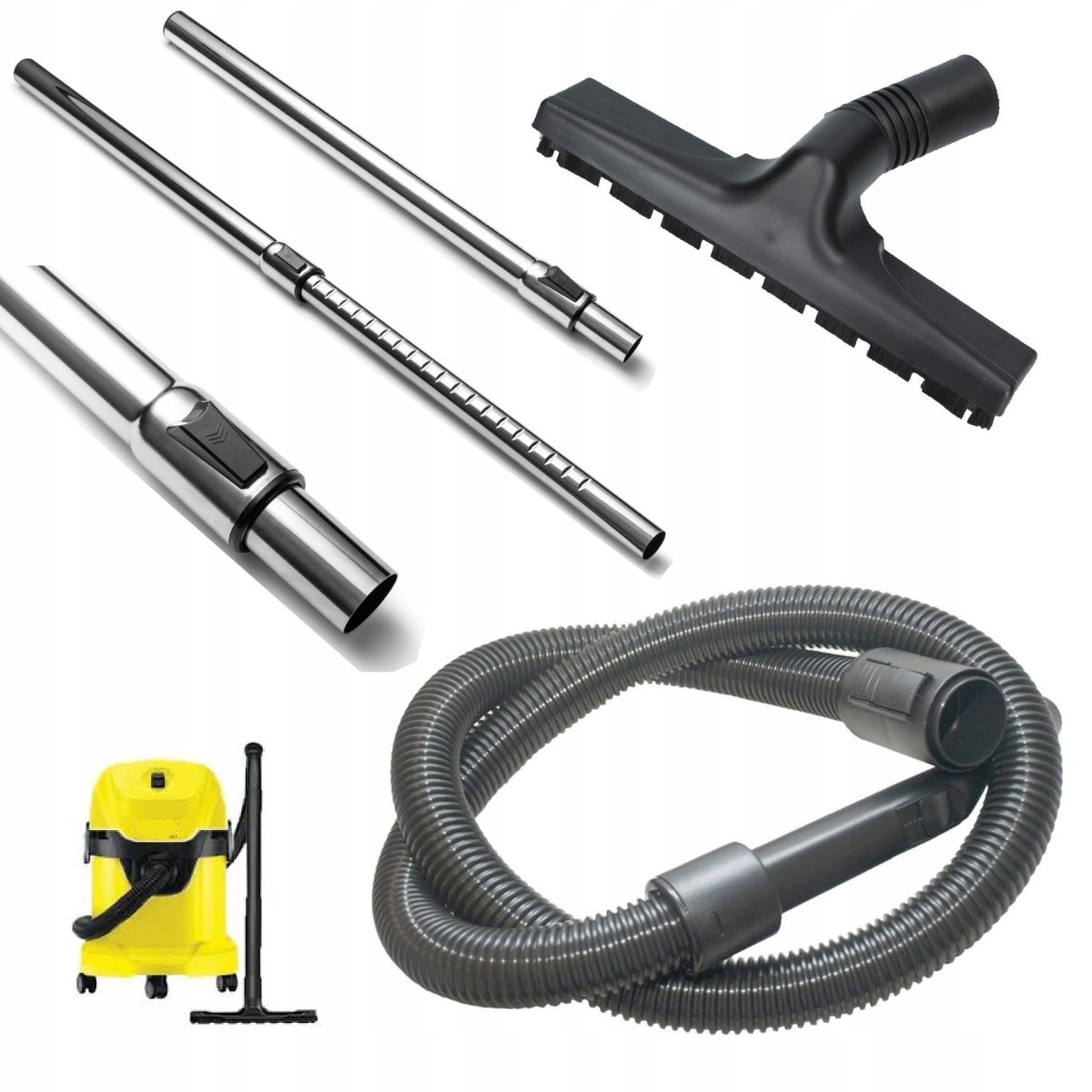 ZESTAW SZCZOTKA DO PARKIETU WĄŻ RURA KARCHER WD2 WD3 WD4 WD5 WD6 WD7 A2004