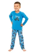 Piżamy chłopięce - Piżama chłopięca Josh z motocyklem niebieska 86 - miniaturka - grafika 1