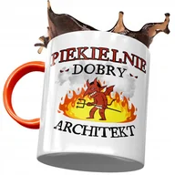 Kubki - Kubek Pomarańczowy dla Architekta Piekielnie Dobry z Nadrukiem ze Zdjęciem + Opakowanie na prezent (wzór 04) - miniaturka - grafika 1