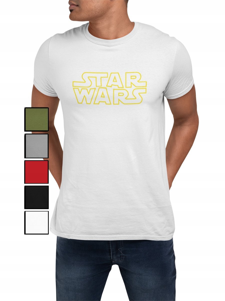 KOSZULKA T-SHIRT MĘSKA Z NADRUKIEM STAR WARS LORD NAPIS YODA - L