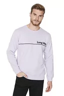 Bluzy męskie - TRENDYOL Męska bluza - fioletowa - regularna, lilia, S - miniaturka - grafika 1