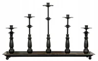 Świeczniki - ŚWIECZNIK KANDELABR metalowy czarny 69x18cm - miniaturka - grafika 1