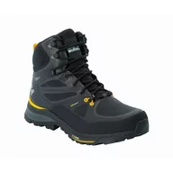 Buty trekkingowe męskie - Buty męskie górskie Jack Wolfskin FORCE TREKKER TEXAPORE MID M black / burly yellow XT - 39,5 - miniaturka - grafika 1