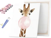 Malowanie po numerach - Malowanie po numerach Żyrafa z Gumą Balonową / beliart - miniaturka - grafika 1