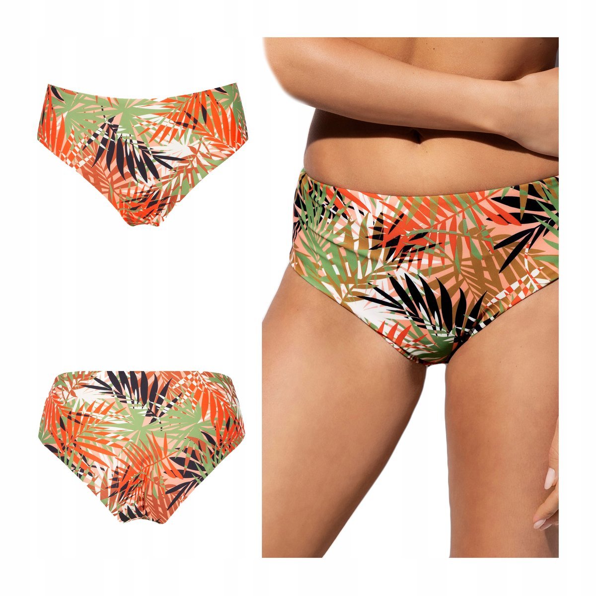 Dół od bikini majtki kąpielowe szybkoschnące kolorowe L Verde Veronica