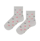 Skarpetki dla dzieci - Skarpetki dziecięce, w serca, jasnoszare - miniaturka - grafika 1