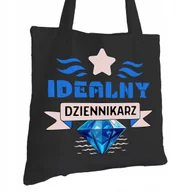 Torby i wózki na zakupy - Torba Bawełniana dla Dziennikarza Czarna Prezent ekologiczna Trwały Nadruk - miniaturka - grafika 1