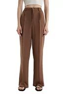 Spodnie damskie - DeFacto Damskie spodnie do biegania z dzianiny na co dzień – standardowy krój, spodnie do joggingu, damskie spodnie do joggingu, dres do joggingu, brązowy, 44 - miniaturka - grafika 1