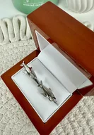 Spinki do mankietów i krawatów - SPINKI DO MANKIETÓW koszuli rekin rekiny srebrne - miniaturka - grafika 1