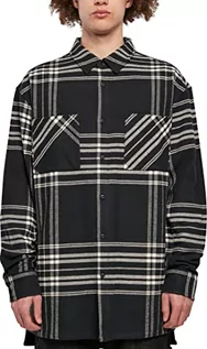 Koszule męskie - Urban Classics Męska koszula oversize z długim rękawem, czarna, XL, czarny, XL - grafika 1