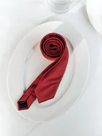 Paski - Reserved - Strukturalny krawat - czerwony - miniaturka - grafika 1