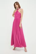 Sukienki - Patrizia Pepe sukienka jedwabna kolor różowy maxi rozkloszowana - miniaturka - grafika 1