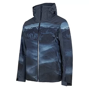 4F Męska kurtka narciarska Kumn006 Jeans, wielokolorowa, 1 cała kurtka, M, Wielokolorowy, 1 Allover - Kurtki męskie - miniaturka - grafika 1