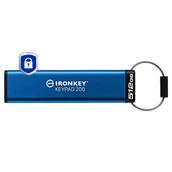 Pendrive - Kingston Technology IronKey Keypad 200 pamięć USB 512 GB USB Typu-A 3.2 Gen 1 (3.1 Gen 1) Niebieski IKKP200/512GB IKKP200/512GB - miniaturka - grafika 1