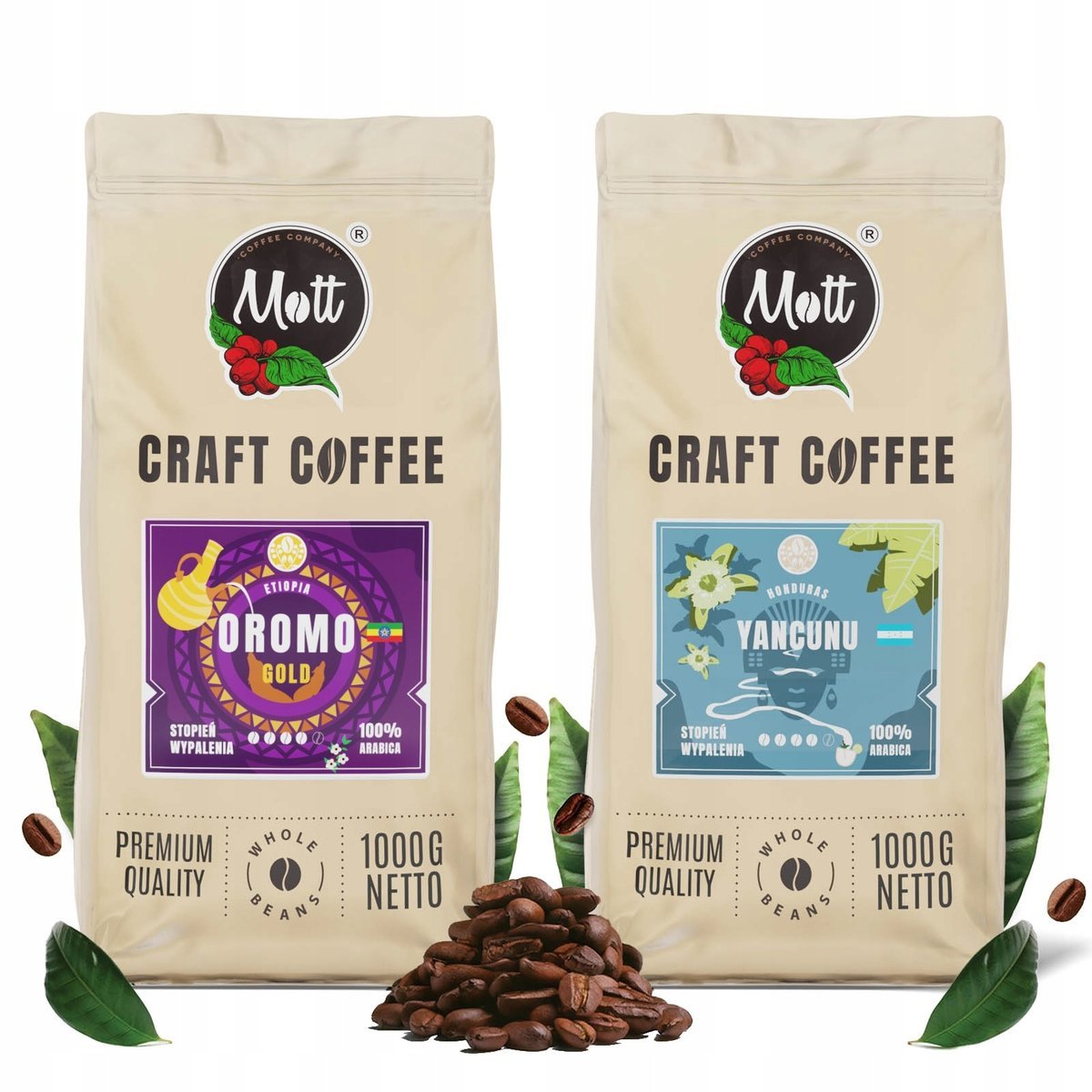 Kawa ziarnista 1x2kg - Świeżo Palona 100% Arabica - Yancunu i Oromo