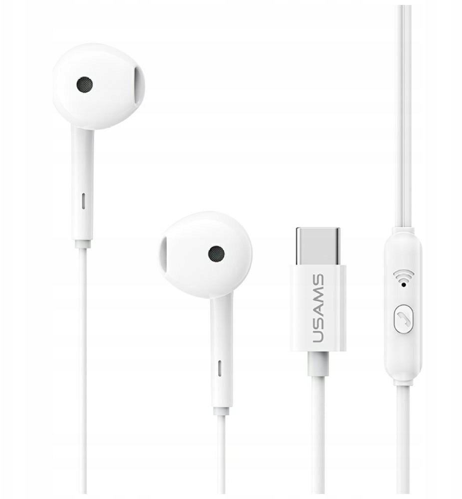 USAMS stereo EP-50 USB-C 1.2m biały
