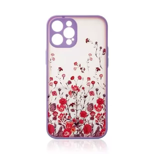 Design Case etui do iPhone 12 Pro Max pokrowiec w kwiaty fioletowy - Etui i futerały do telefonów - miniaturka - grafika 1