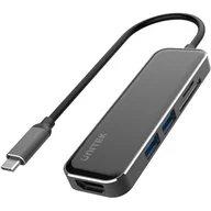 Adaptery i przejściówki - Unitek D1036A HUB USB-C 2xUSB3.1 HDMI czytnik kart - miniaturka - grafika 1