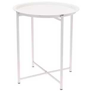 H&S Decoration Stolik kawowy składany z tacą biały X02000140 - Ławy i stoliki kawowe - miniaturka - grafika 1