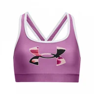 Bielizna sportowa damska - Dziewczęcy biustonosz treningowy UNDER ARMOUR UA Crossback Graphic Sports Bra - miniaturka - grafika 1