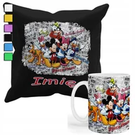Gadżety dla niej i dla niego - ZESTAW KUBEK + POSZEWKA Z NADRUKIEM-DLA FANA PREZENT MYSZKA MIKI MINNI+IMIĘ - miniaturka - grafika 1