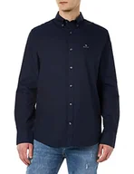 Koszule męskie - GANT Męska koszula D1. REG Pinpoint Oxford CLU BD, granatowa, S - miniaturka - grafika 1