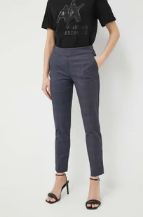 Morgan spodnie damskie kolor granatowy dopasowane medium waist - Spodnie damskie - miniaturka - grafika 1