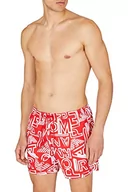 Kąpielówki męskie - Emporio Armani Swimwear Męskie bokserki kąpielowe Emporio Armani Graphic Patterns, kolor ruby/biały, 46, Ruby/White - miniaturka - grafika 1