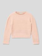 Swetry dla dziewczynek - Sweter z dzianiny z imitacji futra - miniaturka - grafika 1