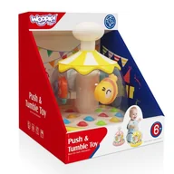 Zabawki zręcznościowe - Kolorowe Zwierzątka Różowy Bączek z Kulkami Karuzela - miniaturka - grafika 1