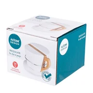 Pojemniki na przyprawy - Solniczka i pieprzniczka Regular porcelanowa z bamusowym uchwytem - miniaturka - grafika 1