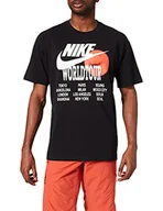 Koszulki męskie - Nike Męski T-shirt M Nsw Tee World Tour czarny S - miniaturka - grafika 1