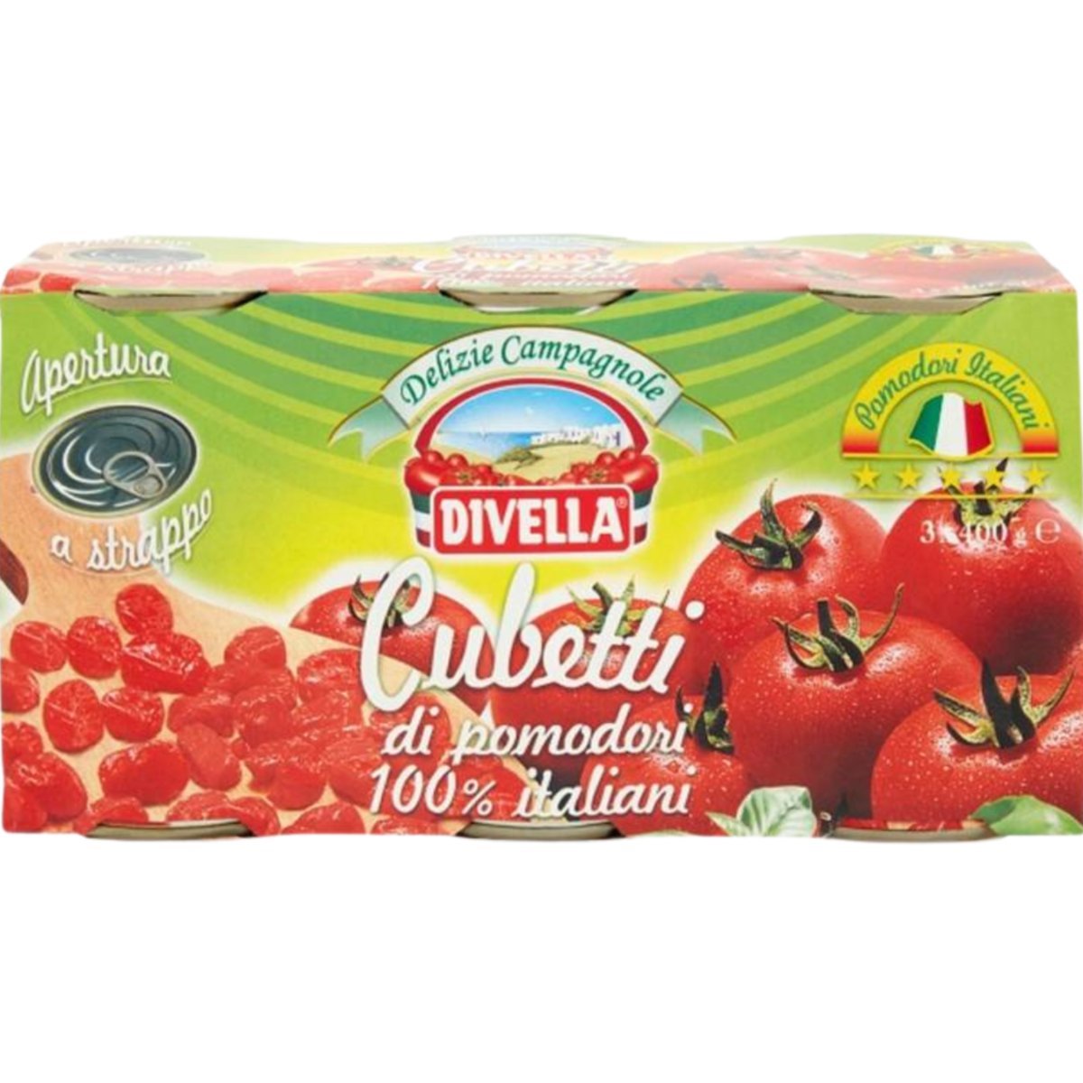 Divella Cubetti 3x 400g włoskie pomidory krojone w puszce