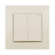 Wyłączniki światła i elektryczne - ELEKTRO - PLAST Włącznik schodowy podwójny CARLA  kremowy  ELEKTRO - PLAST - miniaturka - grafika 1