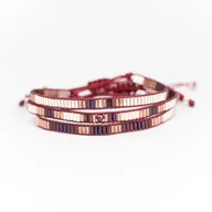 Bransoletki - Bordowy, różowy, brązowy- bransoletka z koralików - zestaw - miniaturka - grafika 1