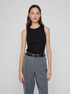 Vila Top "Sola" w kolorze czarnym - Koszulki i topy damskie - miniaturka - grafika 1