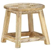 Taborety i hokery - vidaXL Ręcznie malowany stołek, 38x38x35 cm, lite drewno mango - miniaturka - grafika 1
