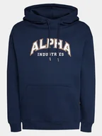 Bluzy męskie - Alpha Industries Bluza College 146331 Granatowy Regular Fit - miniaturka - grafika 1