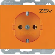Gniazdka elektryczne - K.x Berker Gniazdo SCHUKO kompletne, samozaciski, pomarańczowy - miniaturka - grafika 1