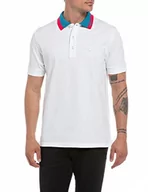 Koszule męskie - Replay M6511 męska koszula polo 801 Off White, L, 801 Off White, L - miniaturka - grafika 1