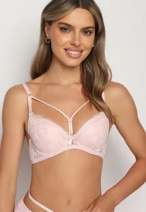 Ciemnoróżowy Biustonosz Koronkowy Typu Full Cup Nasna - Biustonosze - miniaturka - grafika 1