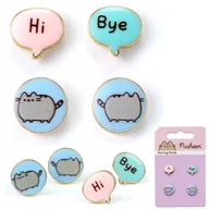Przybory szkolne - BIŻUTERIA PODWÓJNE KOLCZYKI PUSHEEN SŁODKIE DELIKATNE Z CHARAKTEREM PREZENT - miniaturka - grafika 1