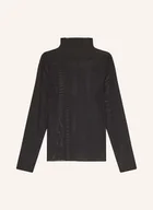 Moda i Uroda OUTLET - Marc Cain Koszulka Z Długim Rękawem Z Siateczki Z Ozdobnymi Kamykami schwarz - miniaturka - grafika 1