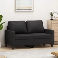 Sofy i kanapy - 2-osobowa sofa, czarna, 120 cm, sztuczna skóra Lumarko! - miniaturka - grafika 1