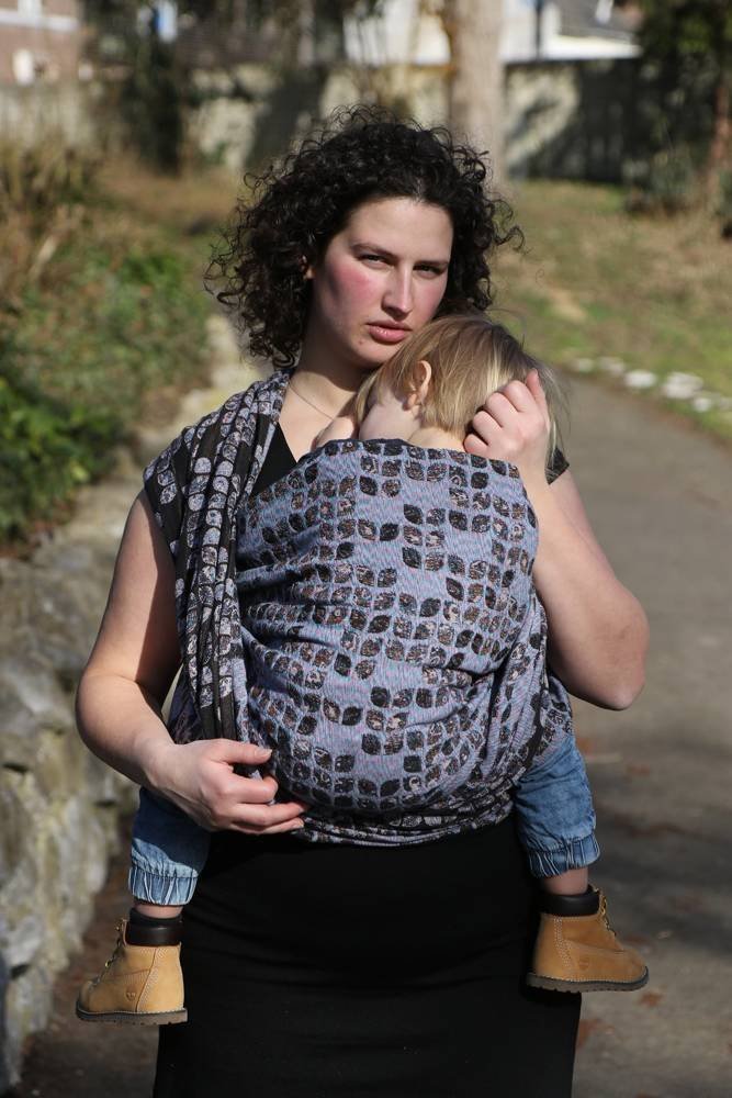 Yaro Slings Chusta tkana Yaro Sling - Petals Ultra Blue Mouline Linen Seacell 5 4.2 m.