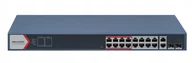Akcesoria do alarmów - Hikvision 16 Port PoE Switch web managed 2x1000m combo port - miniaturka - grafika 1