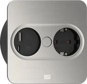 Gniazdka elektryczne - Bachmann 946.005 gniazdko elektryczne Type F + USB A + USB C Stal nierdzewna - miniaturka - grafika 1