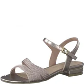 Sandały damskie - MARCO TOZZI Sandały damskie 2-28185-28, z obcasem, różowy - rose metallic - 38 EU - miniaturka - grafika 1